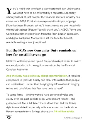 Whitepaper FCA consumer duty page 2